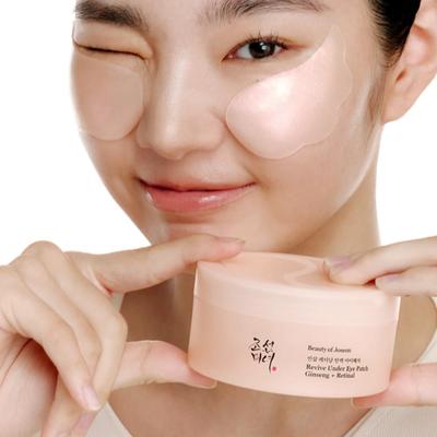 Parche Ocular Revitalizante de Ginseng y Retinal 60 Hojas Reafirmante y Anti-Arrugas Cuidado de Debajo de los Ojos