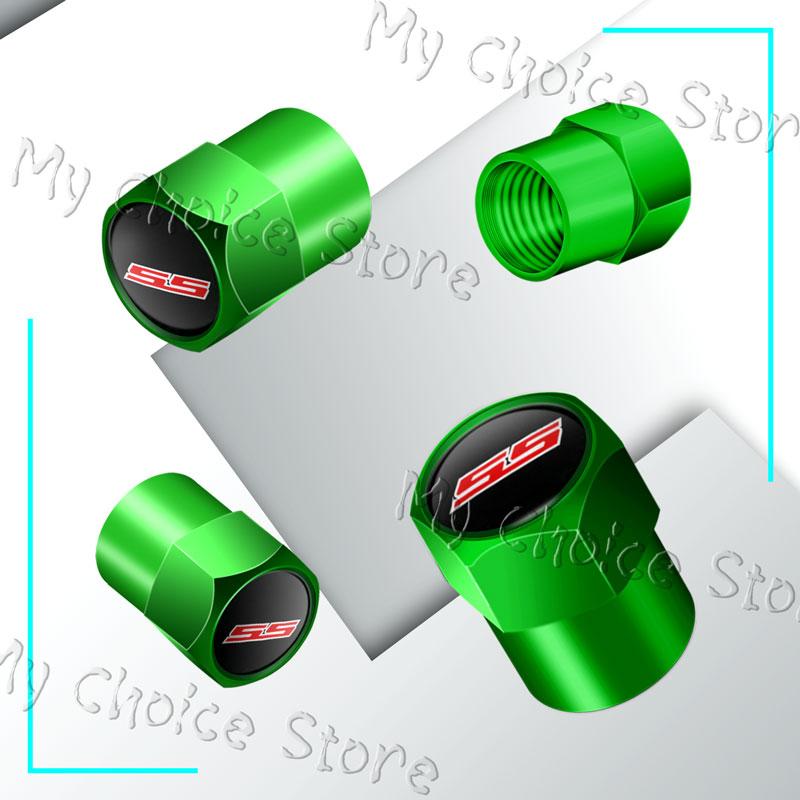 4Pcs/lot Car Wheel Tire Valve Stem Caps Waterproof Covers For Chevrolet SS Logo Camaro Cruze Aveo Silverado Accessories