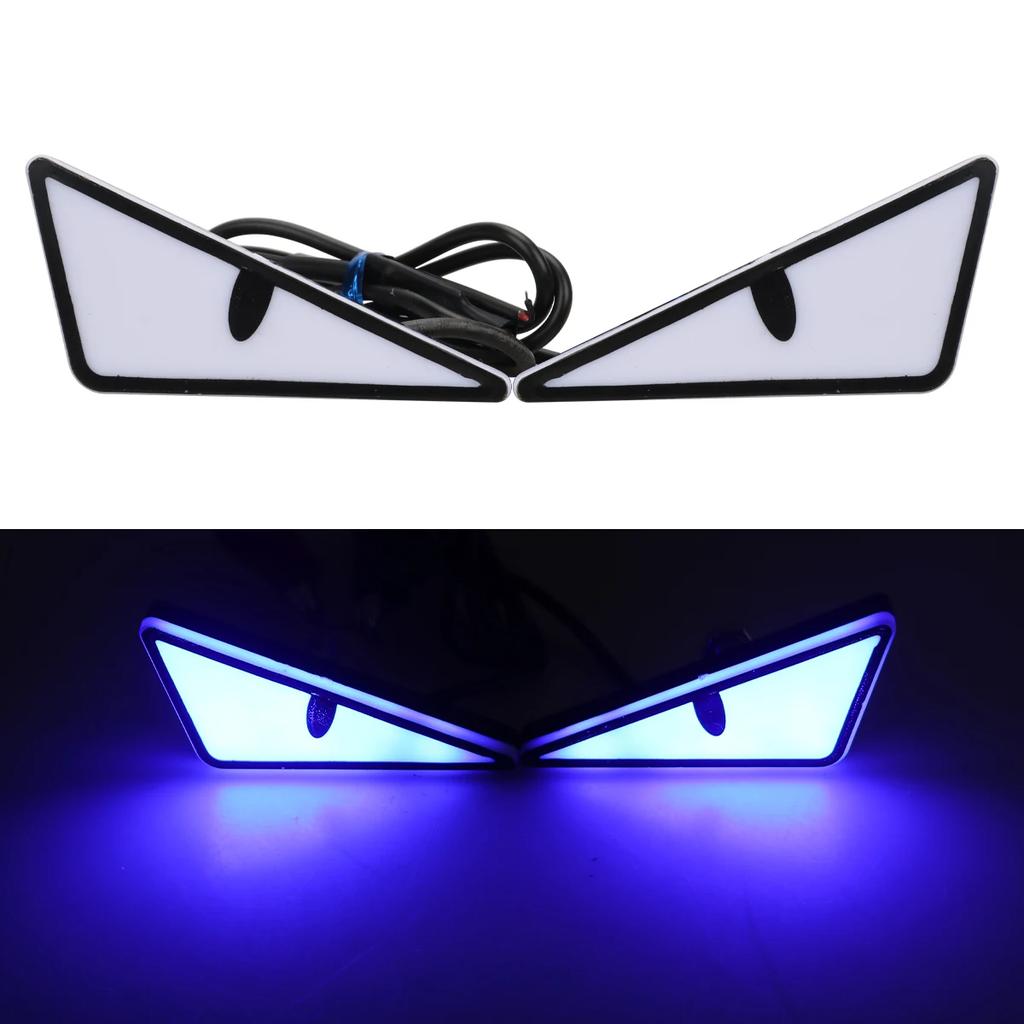 2PCS Devil's Eye Light 12V Car Motorcycle Tail Light Demon Eyes Decoration Lamp Red Green Yellow Blue White License Plate Lamp