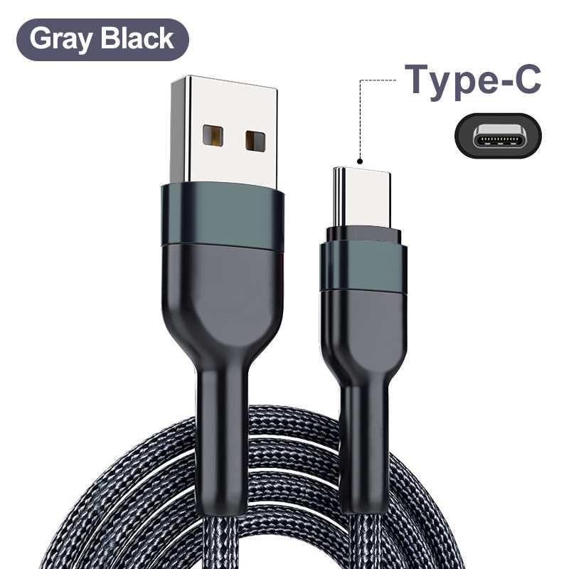 5A USB to Type C Charging Cable Fast Charger Nylon Data Cable For Iphone Xiaomi Huawei Samsung Oppo POCO Type C Charging Cable