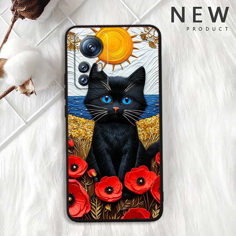 

Мультяшный Кот Милый Для Xiaomi Mi 15 14 13 13T 12 12T 12S 11 11i 11T Pro Ultra Lite 5G Черный Мягкий Чехол Для Телефона Xiaomi Mi 11