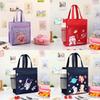 Cartoon Canvas Lunch Bag With Material For Kids School Snack Organizer