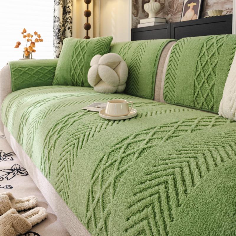 New Autumn And Winter Sofa Cover Cloth Towel Anti Slip Fixed Sofa Straight Row Cushion One-Piece Modern Minimalist Living Room
