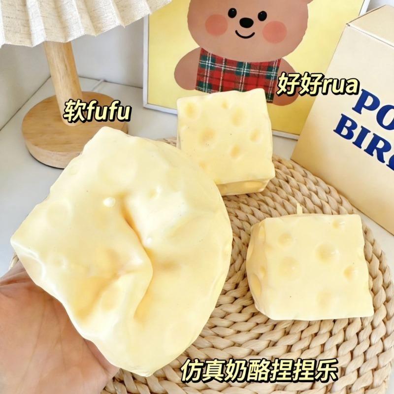 Squeeze Toys Cheese Cheese Stress-Relieving Simulation Toy With Slow Rebound For Class Relaxation And Venting Gift Toy