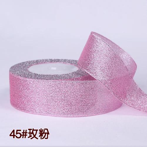 25Yards 40mm Glitter Ribbon Crafts Bow Handmade Gift Wrap Flower Hair Accessories Gift Baking Packaging Color DIY Decorative
