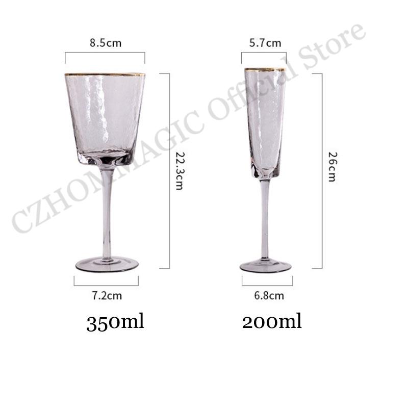 200/350ml 2Pcs Phnom Penh Hammer Wine Glass Goblet Creative Crystal Glass Red Wine Champagne Glass Party Home Glassware Drinking