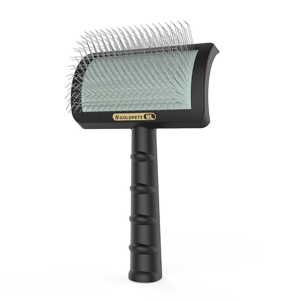 

С-образная самоочищающаяся изогнутая расческа с иглами для густой шерсти на спине Goldpets PS1140, дуговая расческа с длинными иглами для ухода за шерстью домашних животных