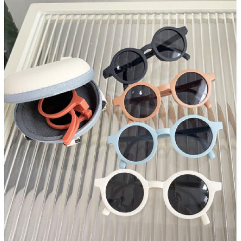 

Western-style sunglasses round frame foldable candy-colored glasses