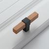 Wood Handles For Furniture Cabinet Pulls And Modern Black Kitchen Doors Drawer Kids Gold Adjustable Knobs 96-160mm