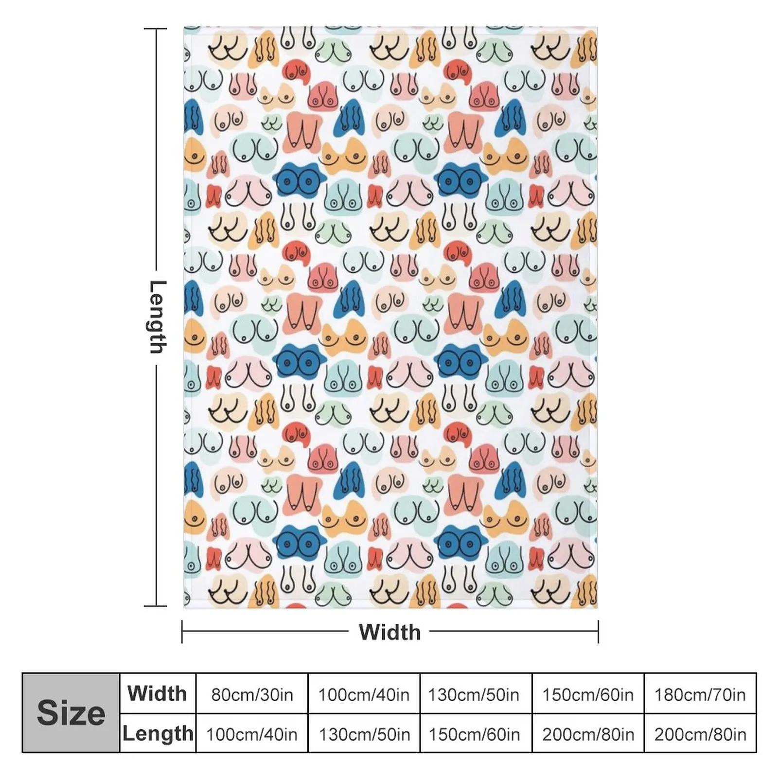 Boobs Throw Blanket Blanket For Decorative Sofa Beach Blanket 75cmx90cm серый