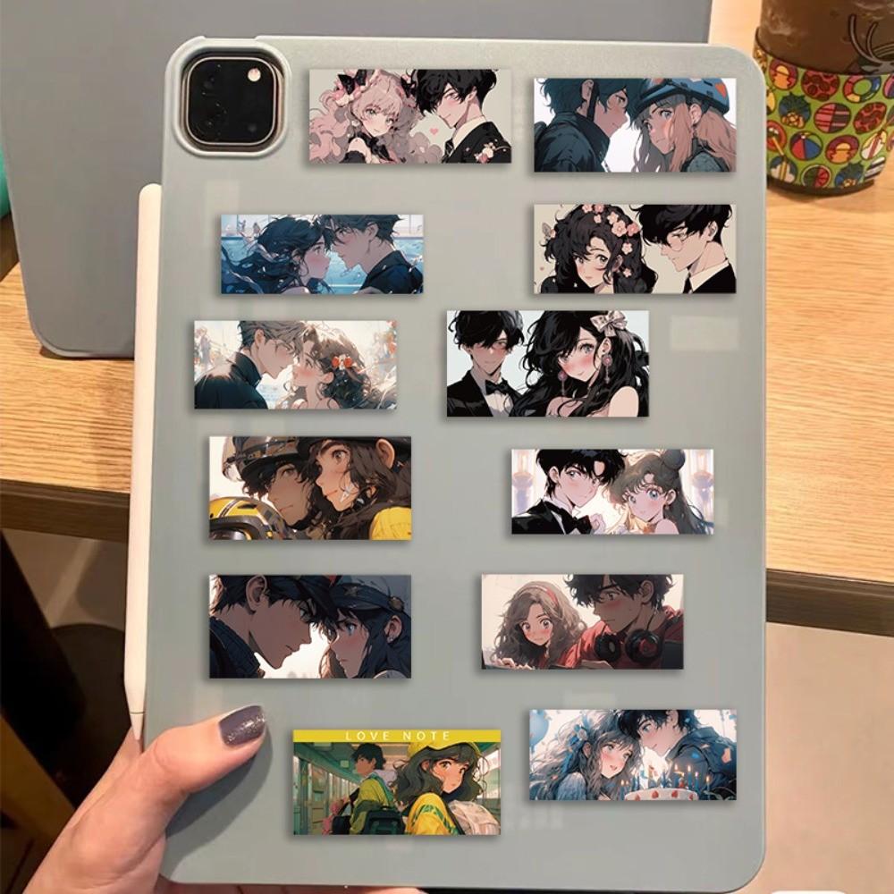 50-Piece Cartoon Couple Portrait Stickers - Waterproof DIY Decor for Guitar, Notebook & Luggage