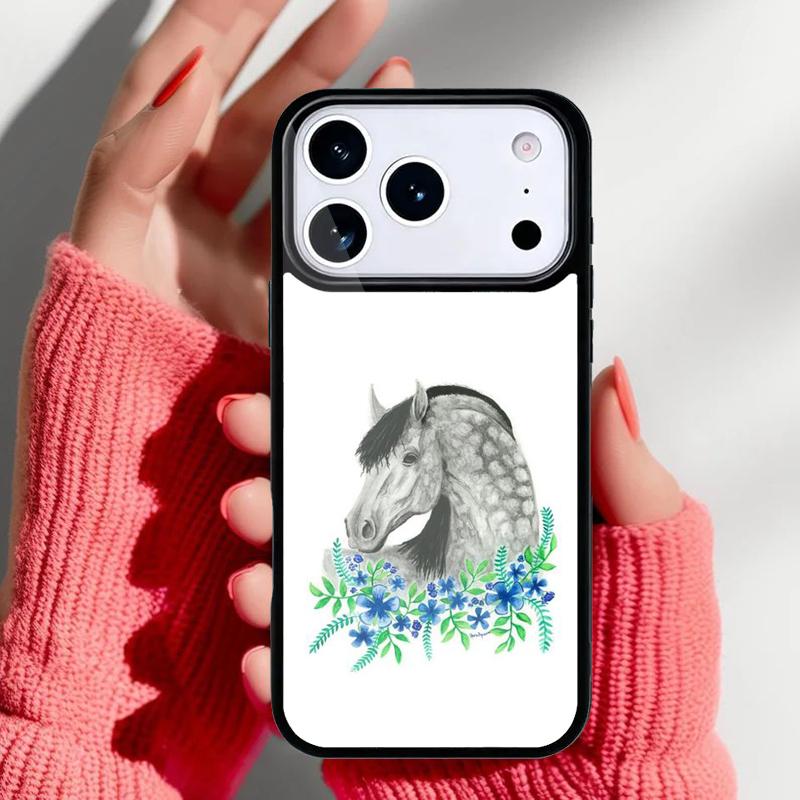 Horse Pony Pattern Phone Case for iPhone 17 16 15 14 13 Pro Max Back Cover for 12 11 Pro Coque