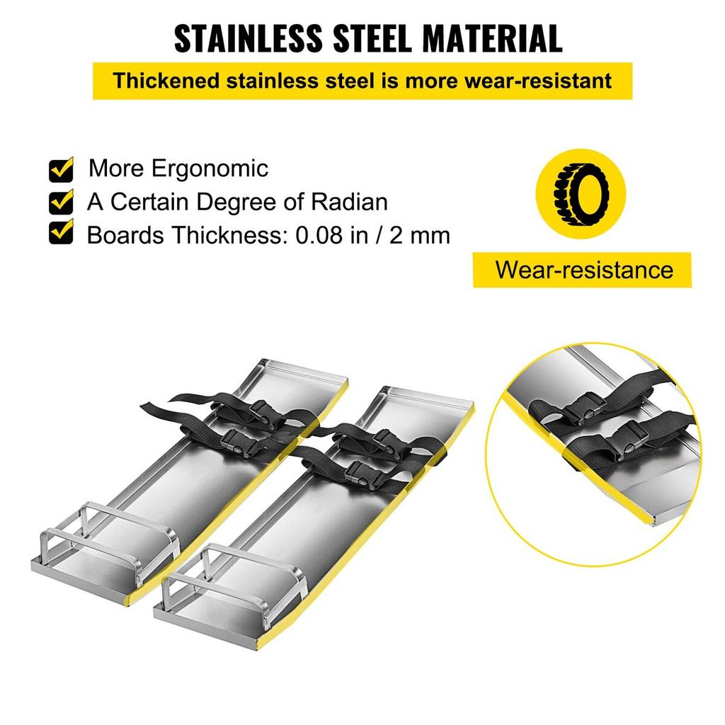 Concrete Knee Boards 30'' X 8'' Slider Knee Boards, Kneeler Board Stainless Steel Kneeboards, Concrete Sliders Pair Moving Sliders, with Concrete