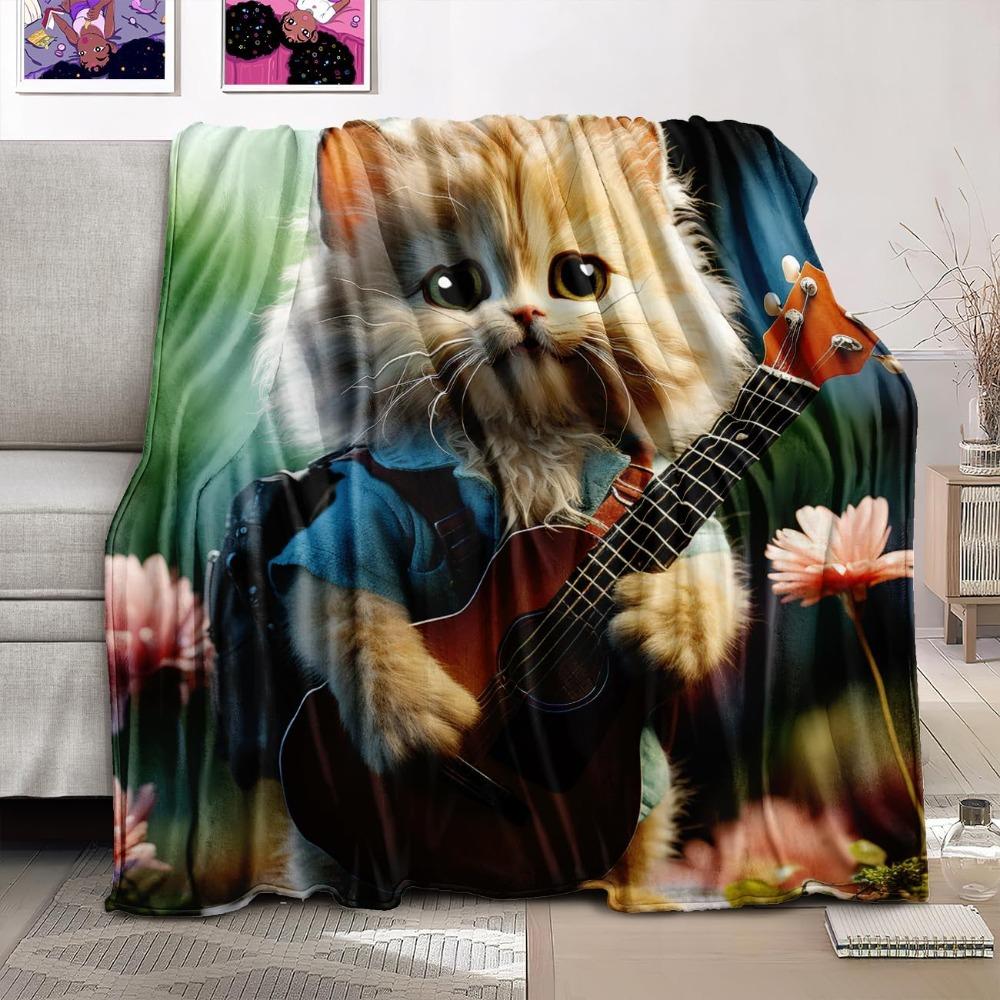 Cute Throw Blankets Girls Purple Blanket for Adults Kids Cat Throw Blanket for Bed Couch Living Room