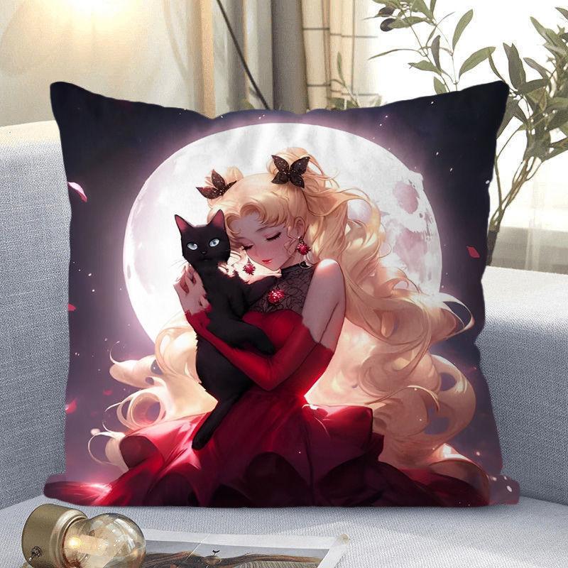 Cushion Pillow, Cute Water Ice Moon Hare Animation Peripheral Bed Sofa Decorative Pillow