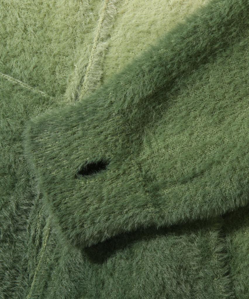 Dimiteulibeullaeg 2Way Essential Gradient Hairy Zip-Up Hoodie_Green