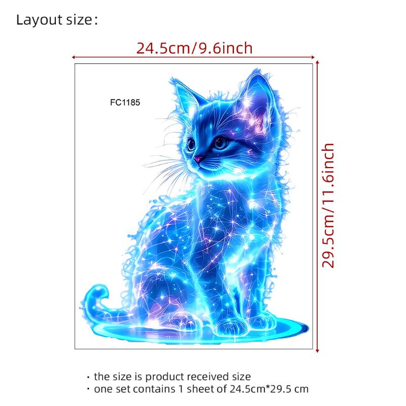 1 Piece Car Window Decoration Charming Blue Cat Motorcycle Stickers Waterproof For Scooter Fuel Tank Front Fairing Vinyl Decals