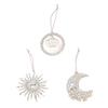 Rhinestone Vedhæng Sol Halvmåne Blomst Design Zinklegering Glitrende Bilinteriør Charme med Snor Auto Hængende Pynt
