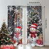 2D Flat Printing 2Pcs Snowman And Christmas Tree Design Rod Pocket Curtains Digital Print Polyester Drapes For Living Room