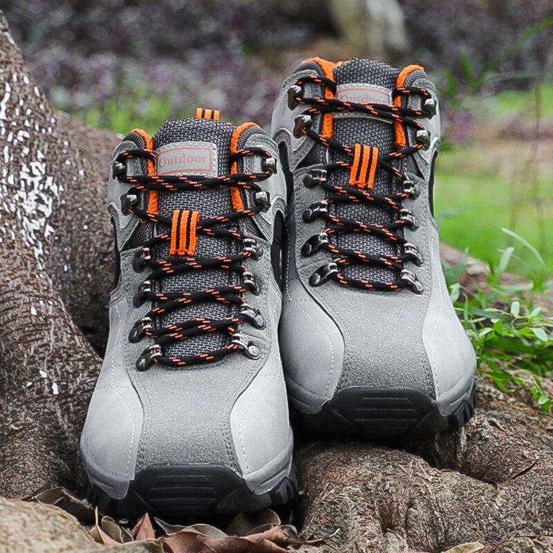 Men High Top Hiking Shoes Durable Waterproof Anti -Slip Outdoor Climbing Trekking Shoes Military Tactical Boots