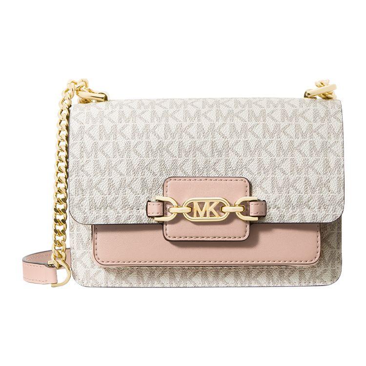 

Michael Kors Heather Classic Monogram Logo Fashion Flap Envelope Bag Women bags Vanilla-White Nude-Pink 32S2G7HC0B-173 Basic Set (Bag+Dust Bag)