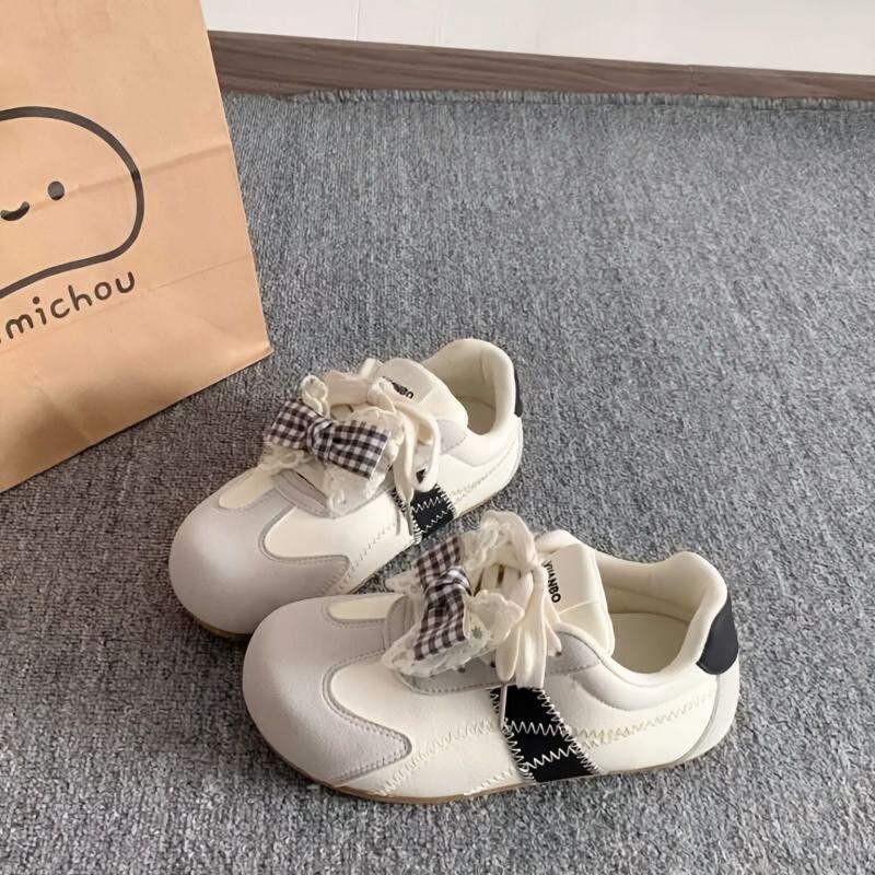 Board Shoes Elegant Bow Fashion Sports Little White Shoes Spring New Dopamine Running