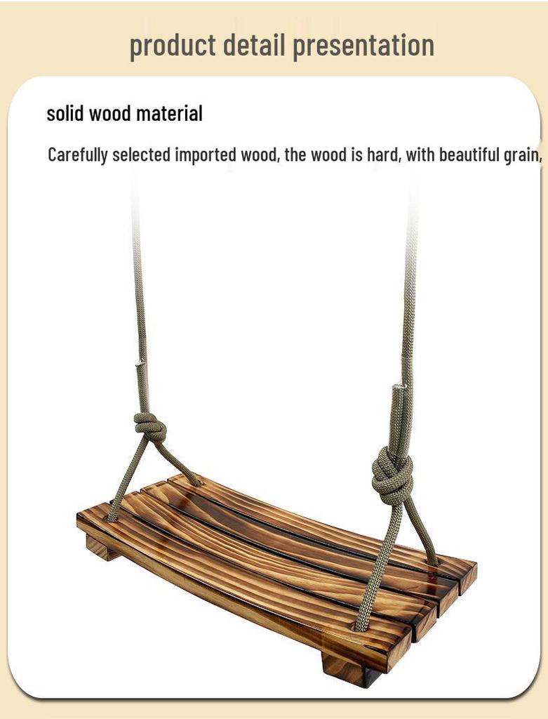 Solid Wood Anti-Corrosion Curved Swing for Children (Indoor/Outdoor)