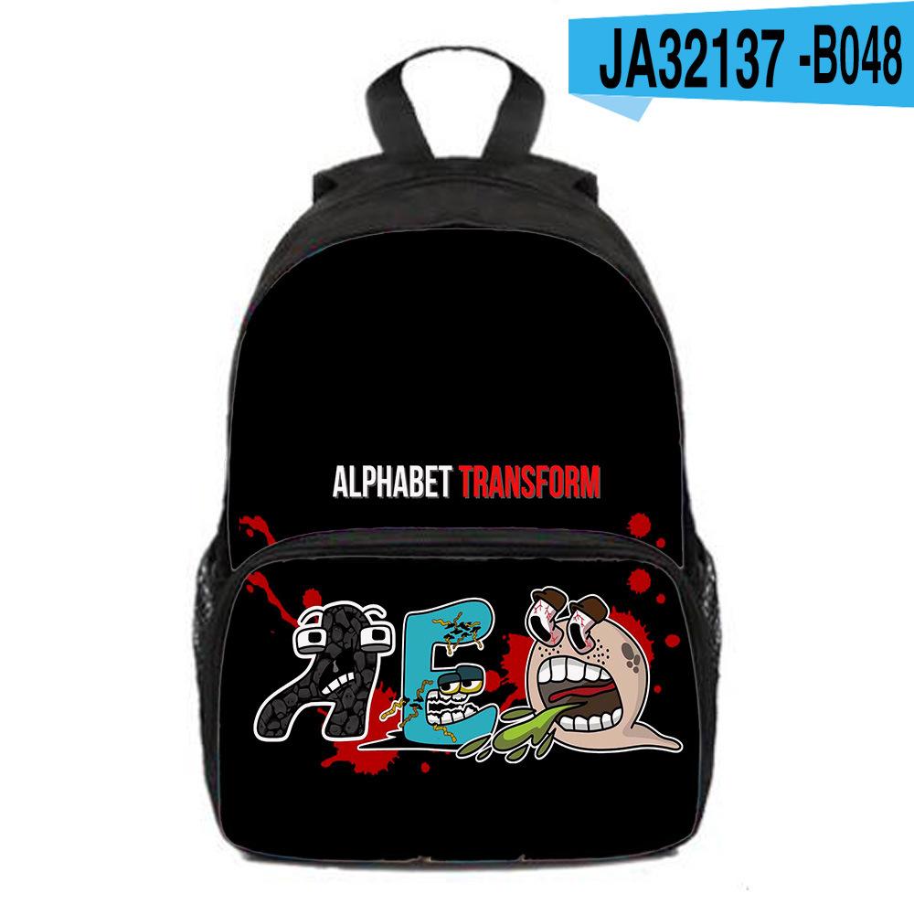 Alphabet Lore Alphabet Legends Backpack, Backpack, Sublimation Printed Outdoor Travel Backpack, Game Peripherals