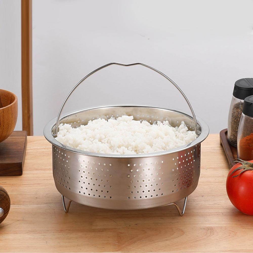 Silver Steaming Rack With Handle Steam Pot Insert Durable Steam Basket Home Cooking