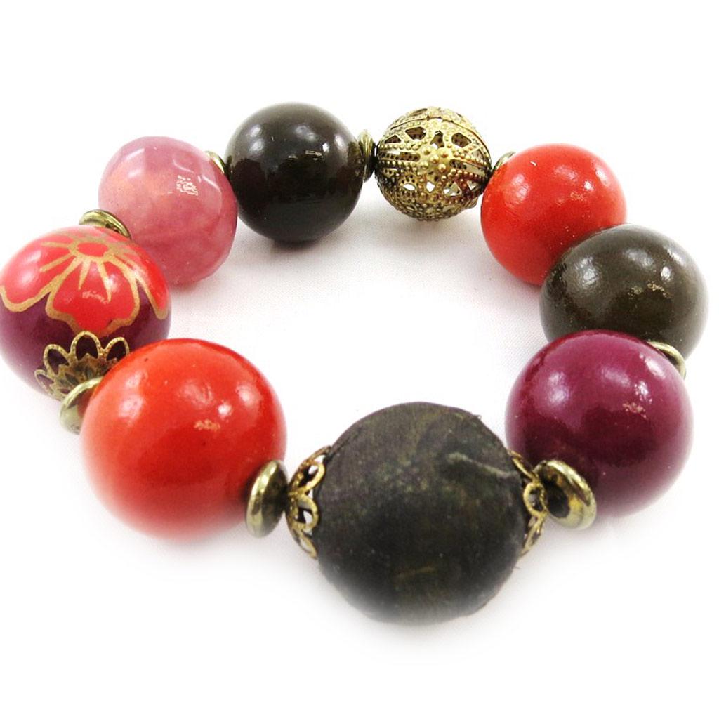 Les Trésors De Lily [J1196] - Golden Red 'Altai' Designer Bracelet