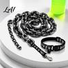 Small Pet Training Lead Big Chain Dog Leash Oversized Faux Metal Plastic Lightweight Birthday Gift for Owners Walking with Handle Puppies Cats