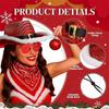 Fashion Santa Claus Party Christmas Luminous Cowboy Hat Western Red Felt Hats Wide Brim Cowgirl Hat Jazz Hat for Women Men
