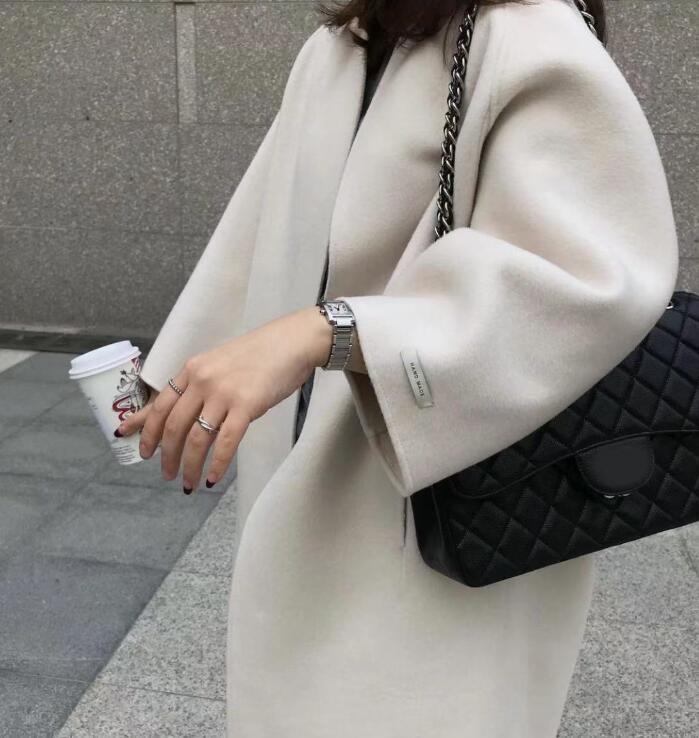 

Женский кардиган, однотонный, с длинными рукавами, плотная шерстяная куртка, пальто One Size белый