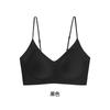 Skin-friendly mulberry silk, thin shoulder straps gathered, seamless, steel rim-free vest-type bra, comfortable, breathable and soft support
