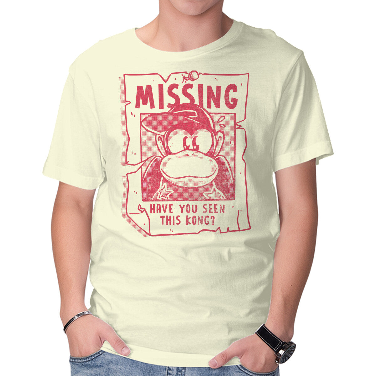 Unisex Crew Neck T-Shirt Missing Kong Graphic Short Sleeve Casual Tee XXL