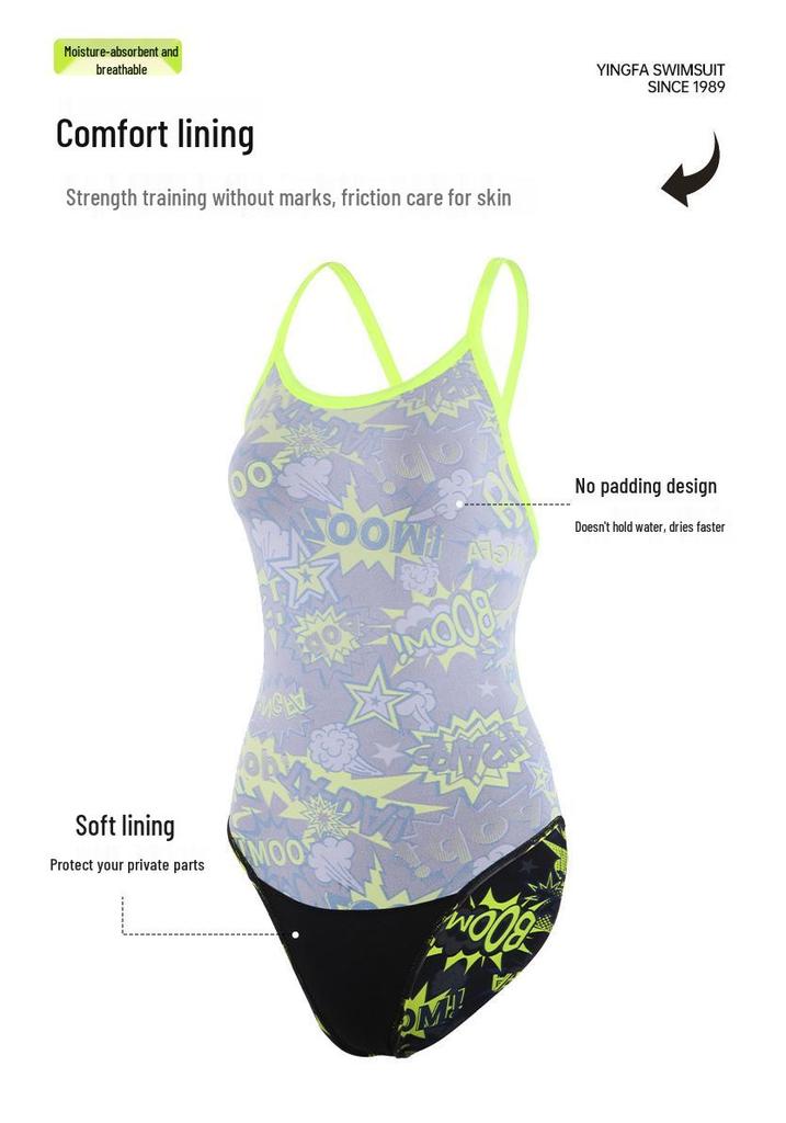Yingfa Women's Professional Triathlete One-Piece Slimming Swimsuit 8092