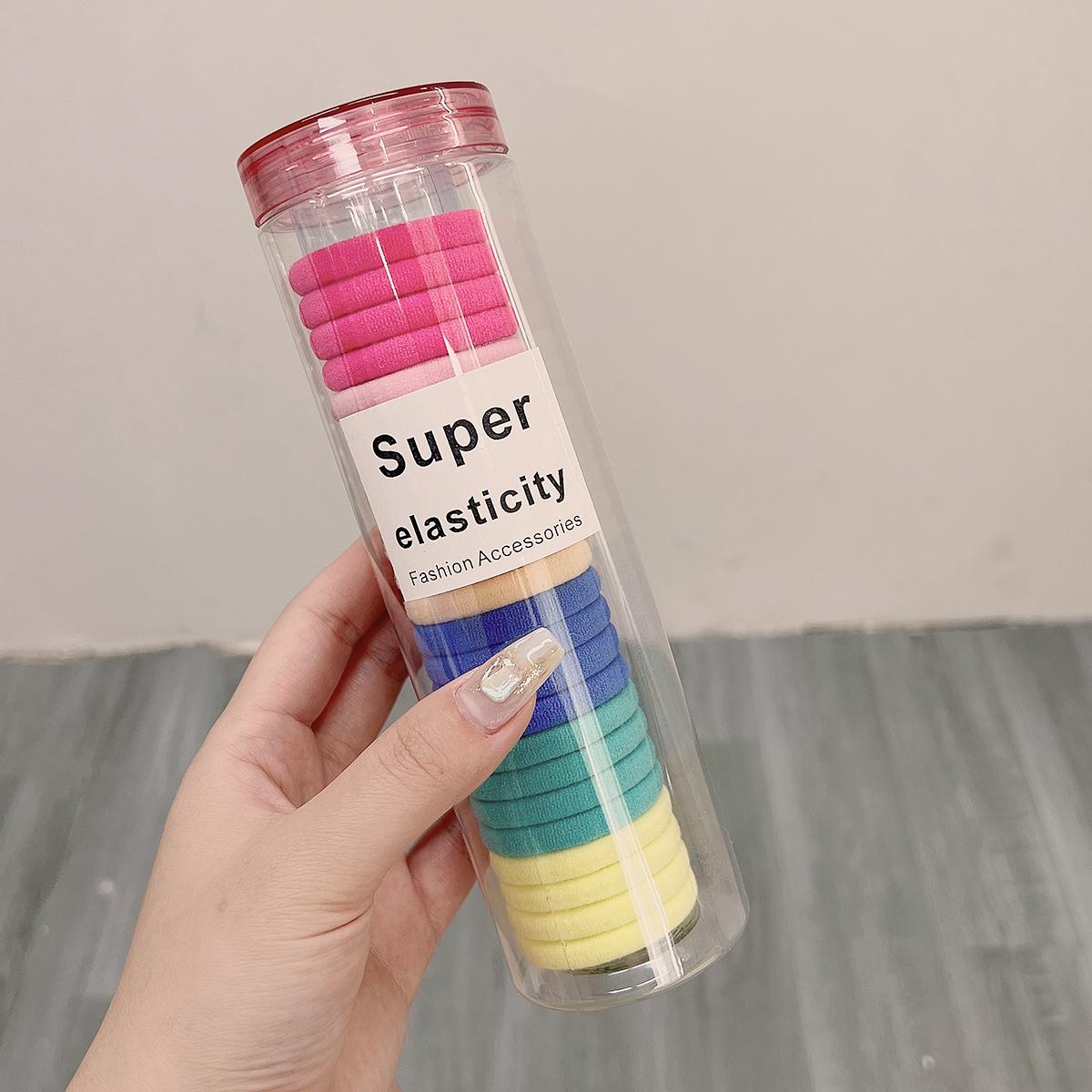 

30 шт., радужное нейлоновое высокоэластичное бесшовное кольцо для волос, консервированные резинки для волос для женщин, эластичные петли для волос, модные аксессуары для волос