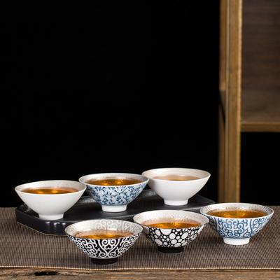 75ML Pure Silver Tea Cup Ceramic Ware Inlaid with Silver Tea Bowl