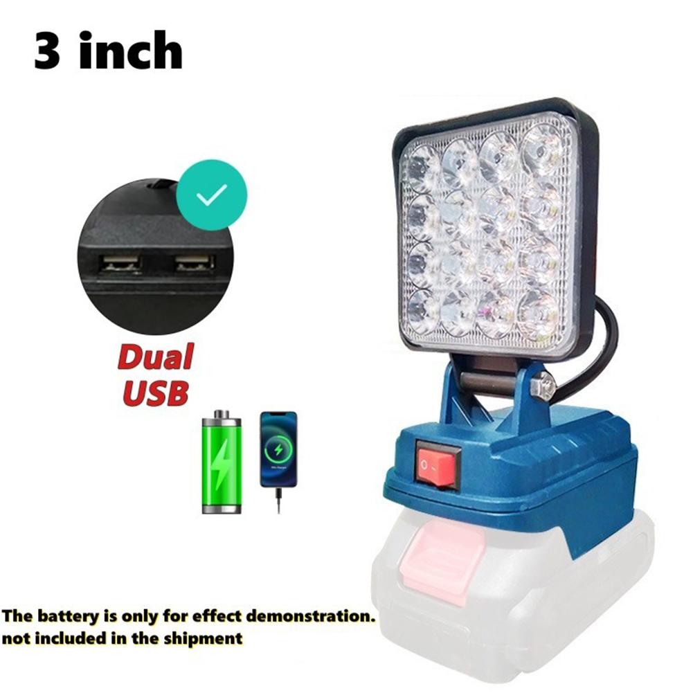 LED Work Light Outdoor Flashlight Rechargeable Emergency Light Dual USB Ports Battery Lantern Waterproof for Construction Site