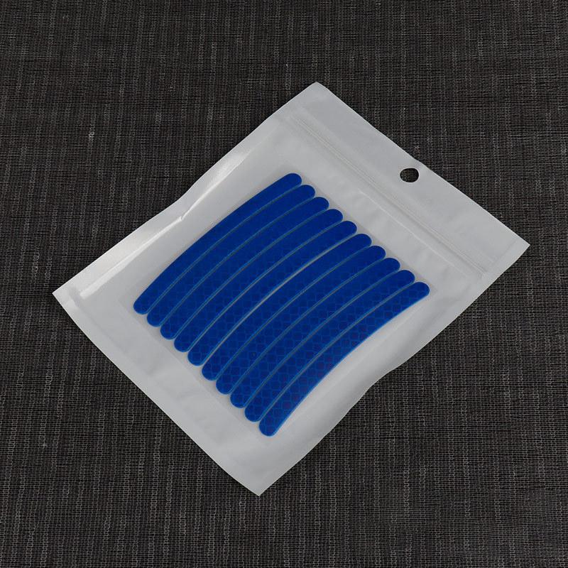 20Pcs Rainbow Car Wheel Reflective Sticker Personalized Motorcycle Electric Bicycle Colorful Anti Night Light Decorative Sticker