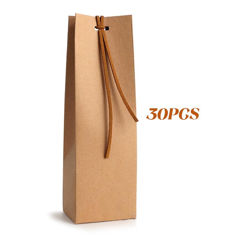 

30pcs Kraft Paper Gift Bag Party Candy Gift Mini Boxes Birth Favors Party Gift Wedding Cookie Candy Bags Festival Favor Box 5.1x4x16.5cm