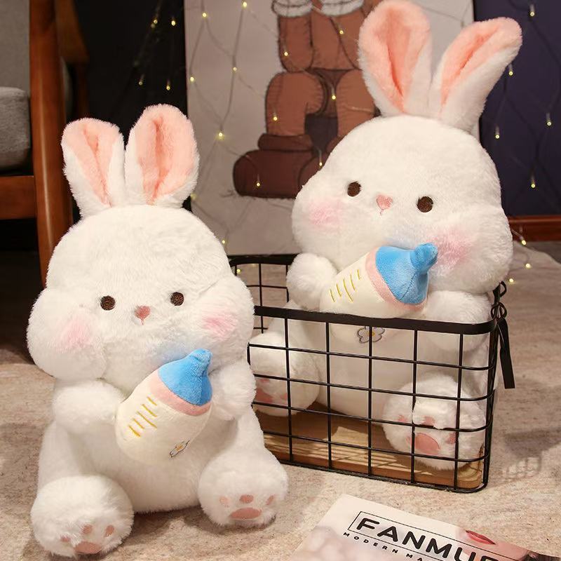 35cm Bottle Rabbit Plush Toy Handmade Doll Cartoon Anime Cute Pillow Cushion Thanksgiving Children's Birthday Gift Doll