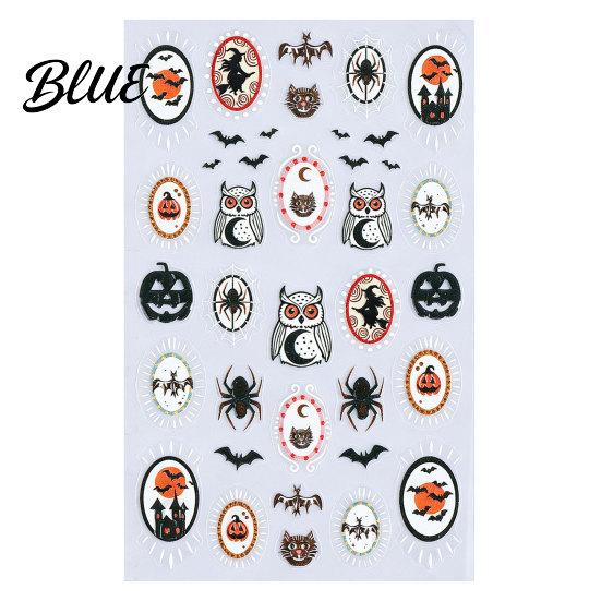 Gothic Nail Stickers Women for Halloween Spooky Ghost Pumpkin Spider Web Bat Long Lasting Decals Thorns Manicure Decal DIY Art Supplies Holiday