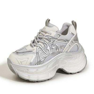 Fashion 10CM New Style Women High Platform Dad Shoes Thick Bottom Spring Autumn Breathable Mesh Sports Shoes Comfortable Casual Sneakers