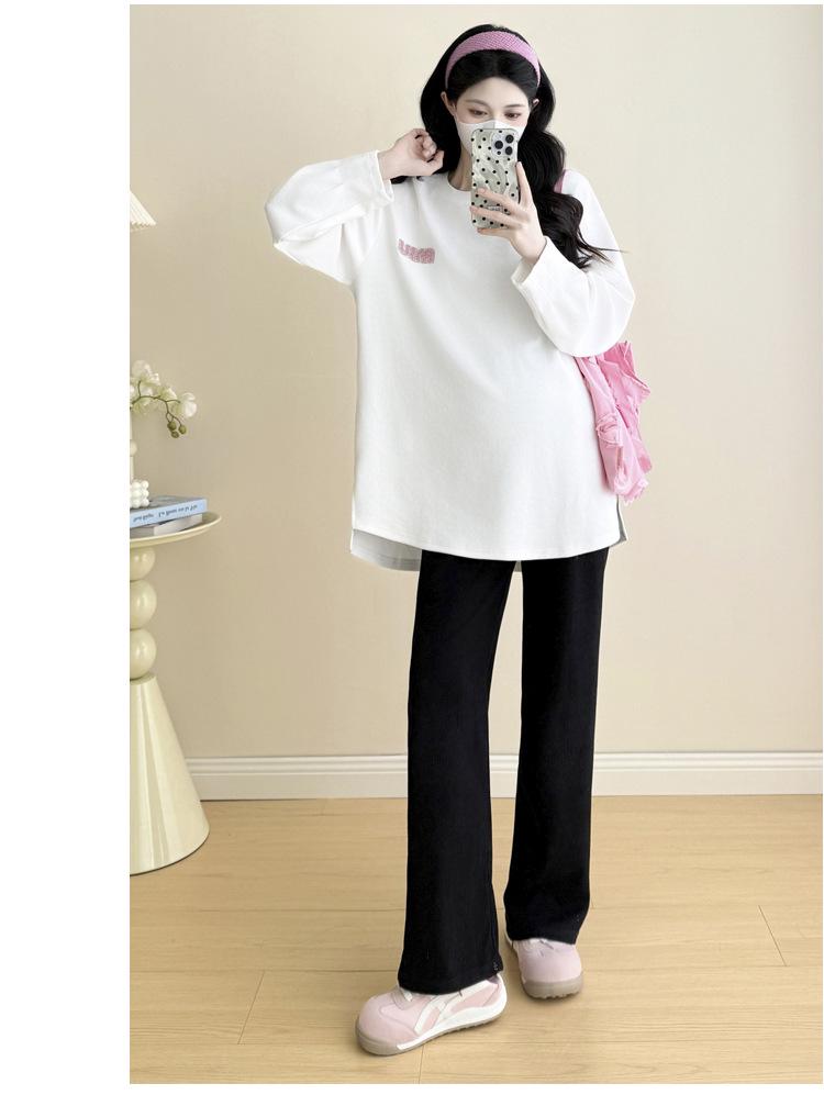 Herbst Umstandsmode 2026: Lockerer Mid-Length Plus Size Hoodie für trendige Mamas