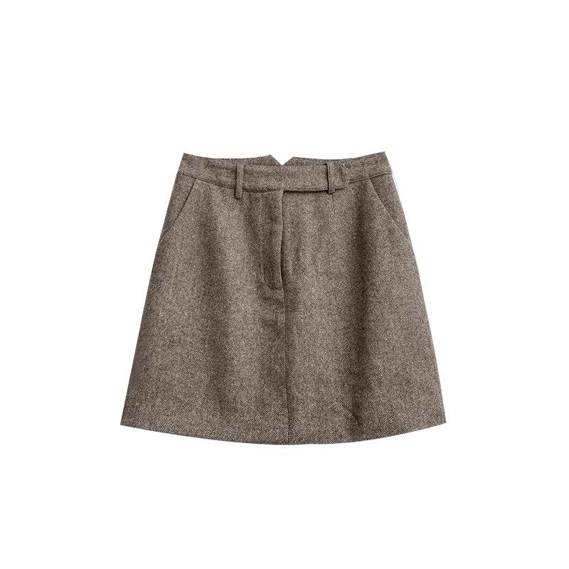 

Корейский ретро шерстяной костюм с узором «ёлочка» из пиджака и юбки L [Recommended 121-145 lbs]