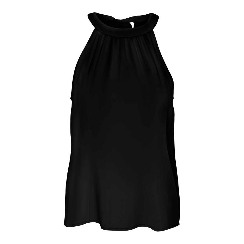 

Женский струящийся топ без рукавов черного цвета с круглым вырезом VERO MODA