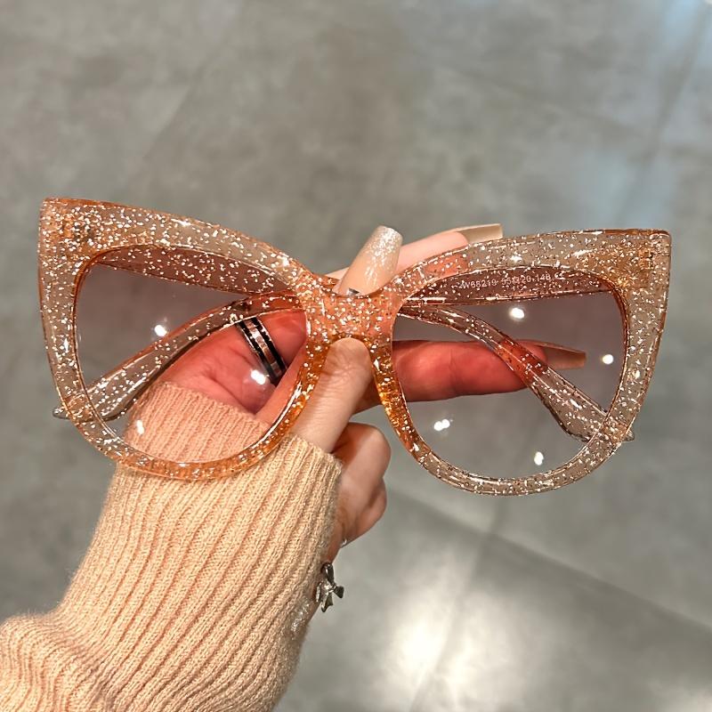 Retro Gradient Lens Cat Eye Sun Shades - Large Sunglasses For Women - Leopard Fashion For Vacation Beach Party