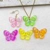 12pcs Acrylic Butterfly Charms - Vibrant Multicolor Iridescent Butterfly Charms with Glossy Finish, Durable DIY Jewelry Making Supplies
