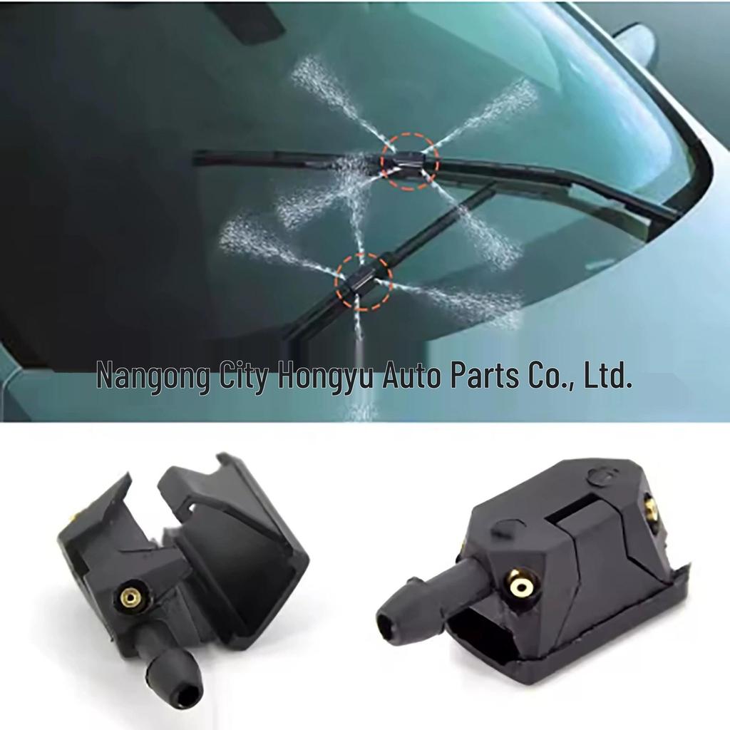 Adjustable Car Windshield Wiper Arm Nozzle, 4-Hole Spray, 8mm/9mm